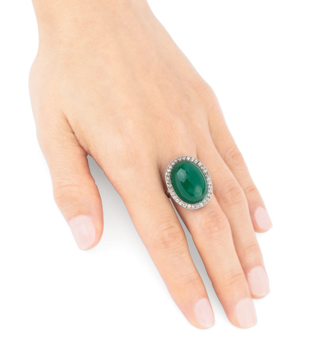 Bague-ancienne-chrysoprase-diamants-Atia-Caillou-Paris