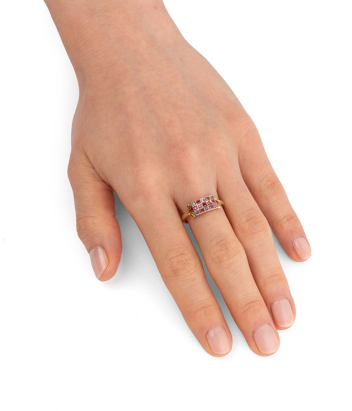 Bague ancienne diamants et rubis "Vaka" - Caillou Paris