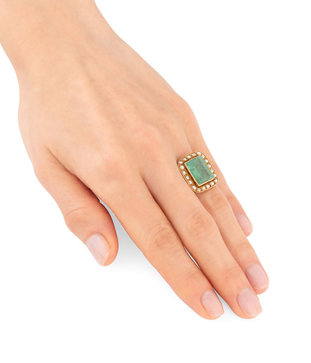 Bague-ancienne-emeraude-or-18k-Zaola-Caillou-Paris