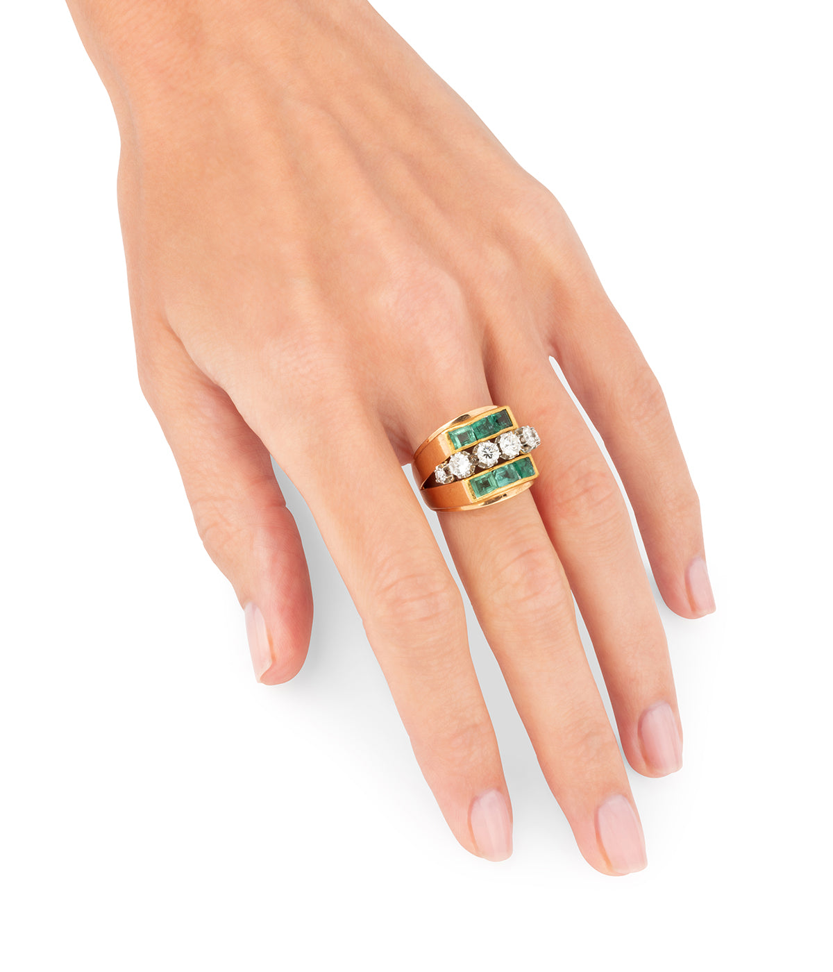 Bague-ancienne-emeraudes-diamants-Gull-Caillou-Paris