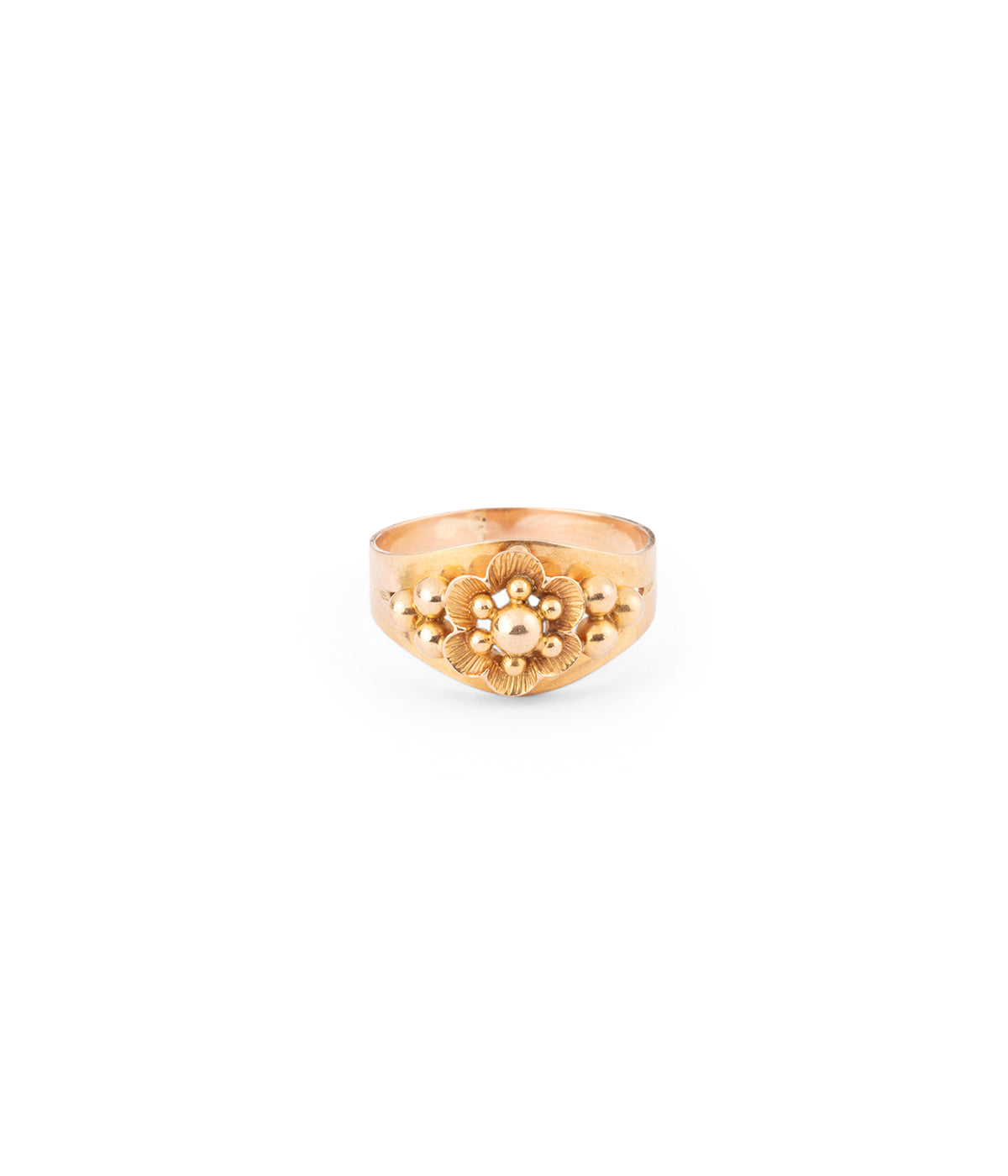Bague ancienne fleur en or rose Amasa - Caillou Paris