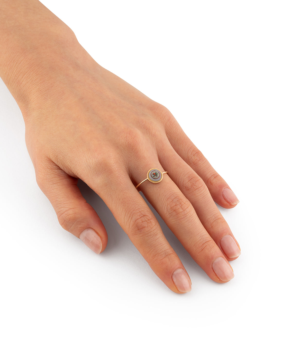 Bague ancienne micro-mosaïque papillon Kimama - Caillou Paris