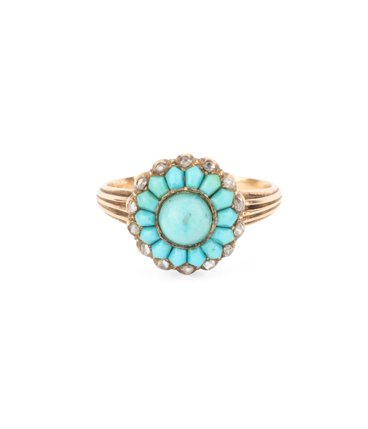 Bague-ancienne-or-18k-turquoises-diamants-Eolia-Caillou-Paris