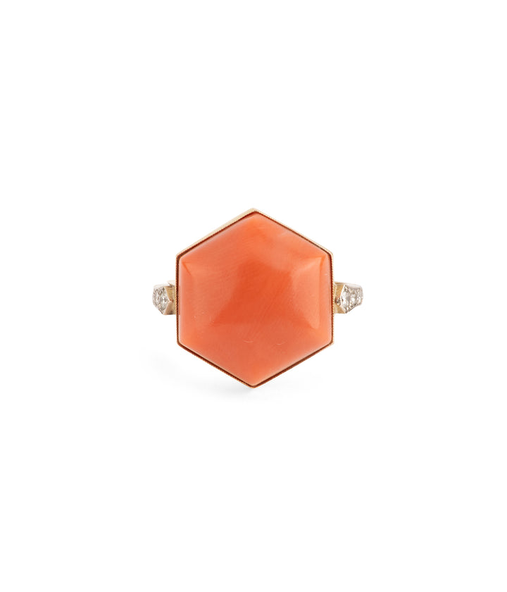 Bague-ancienne-or-corail-Ennio-Caillou-Paris
