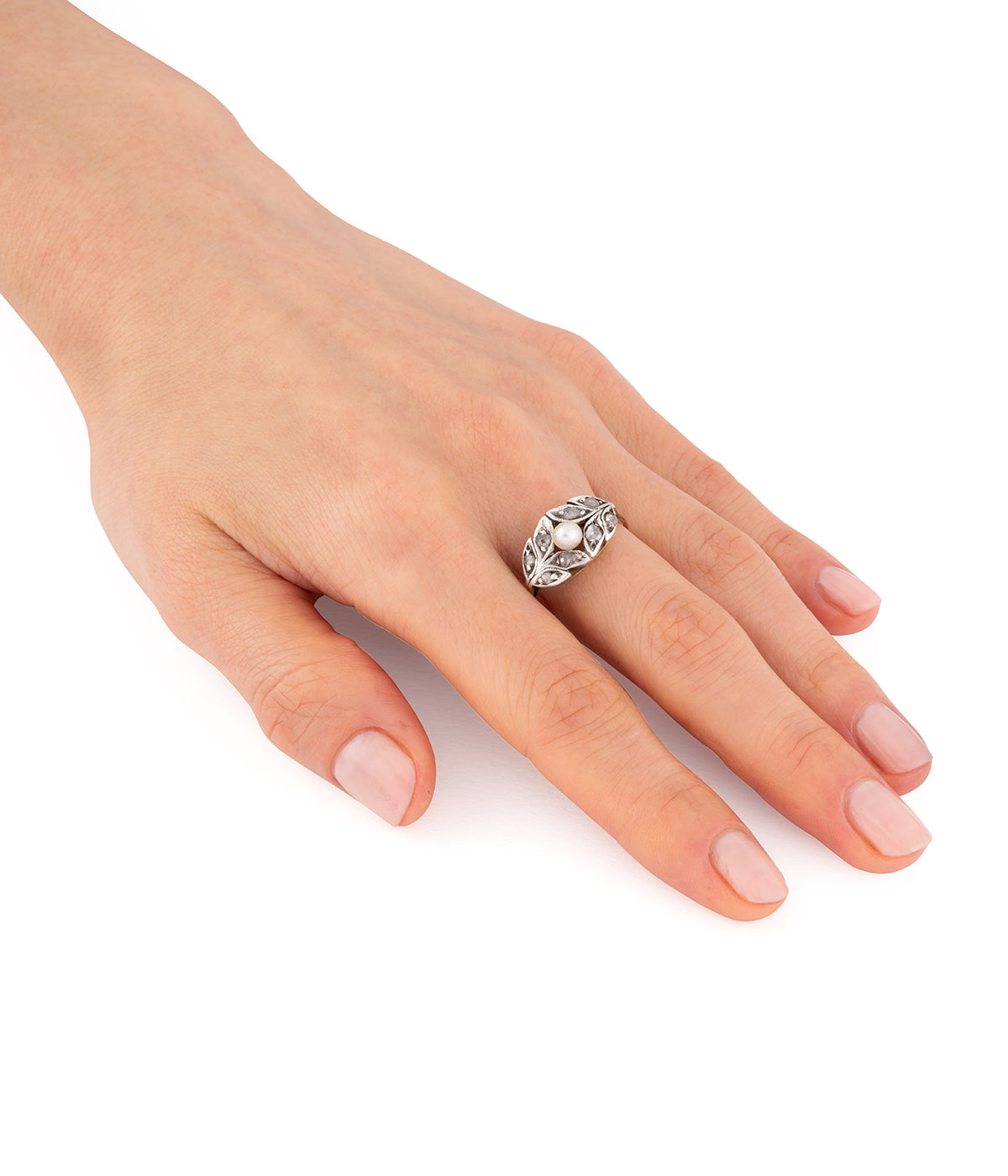 Bague ancienne en perle et diamants "Anastas" - Caillou Paris