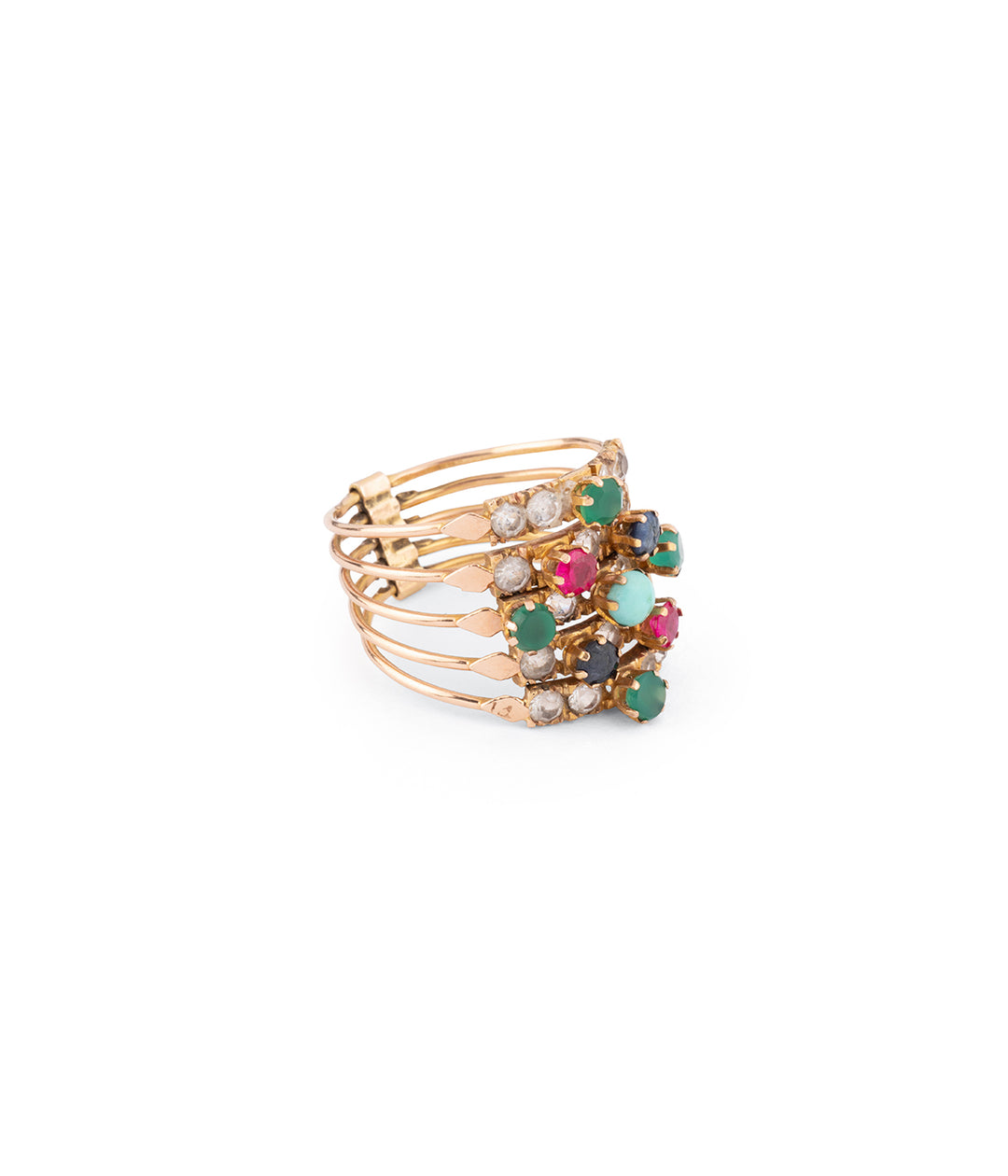 Bague ancienne en turquoise et or rose "Hurko" - Caillou Paris