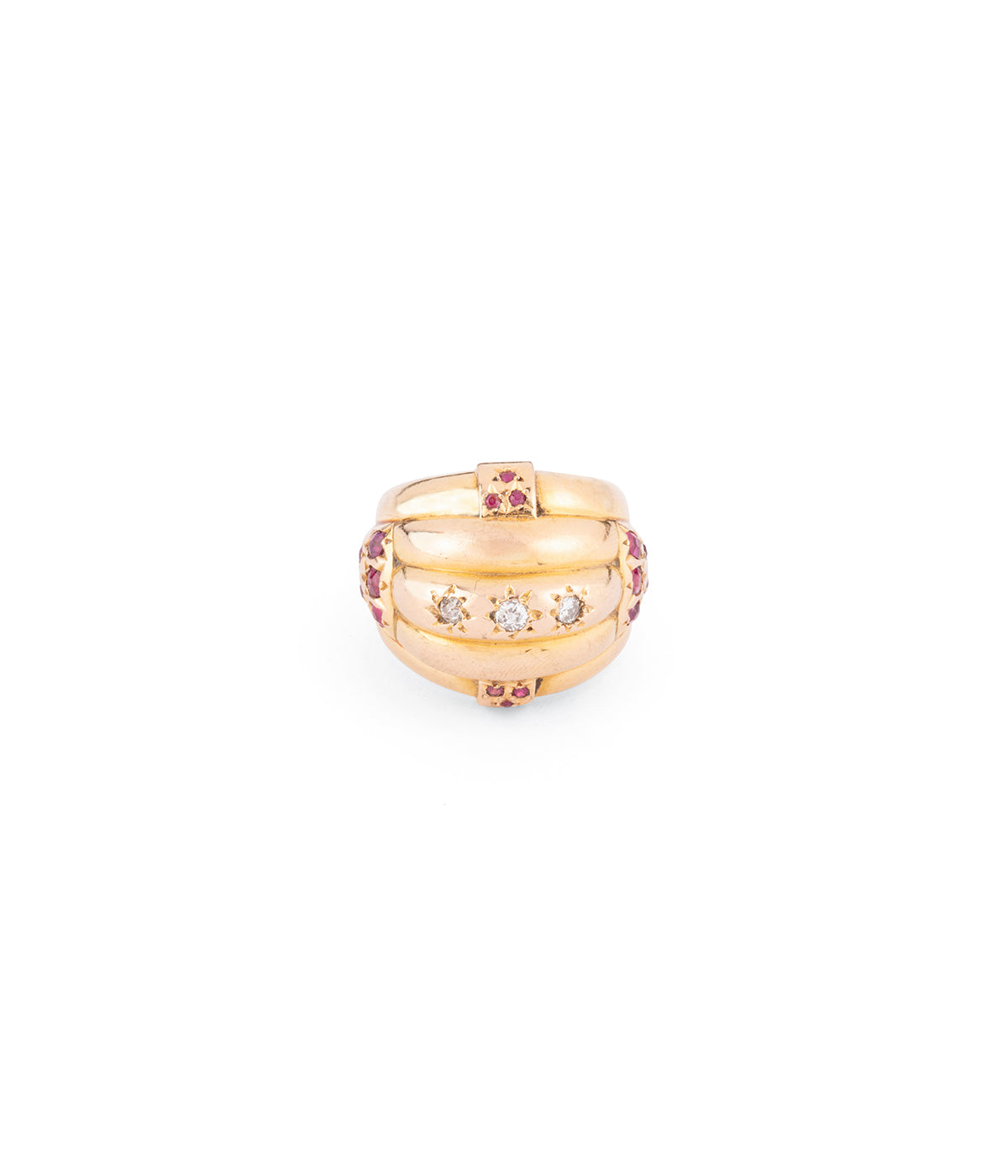 Bague années 40 en rubis et diamants "Zeia" - Caillou Paris