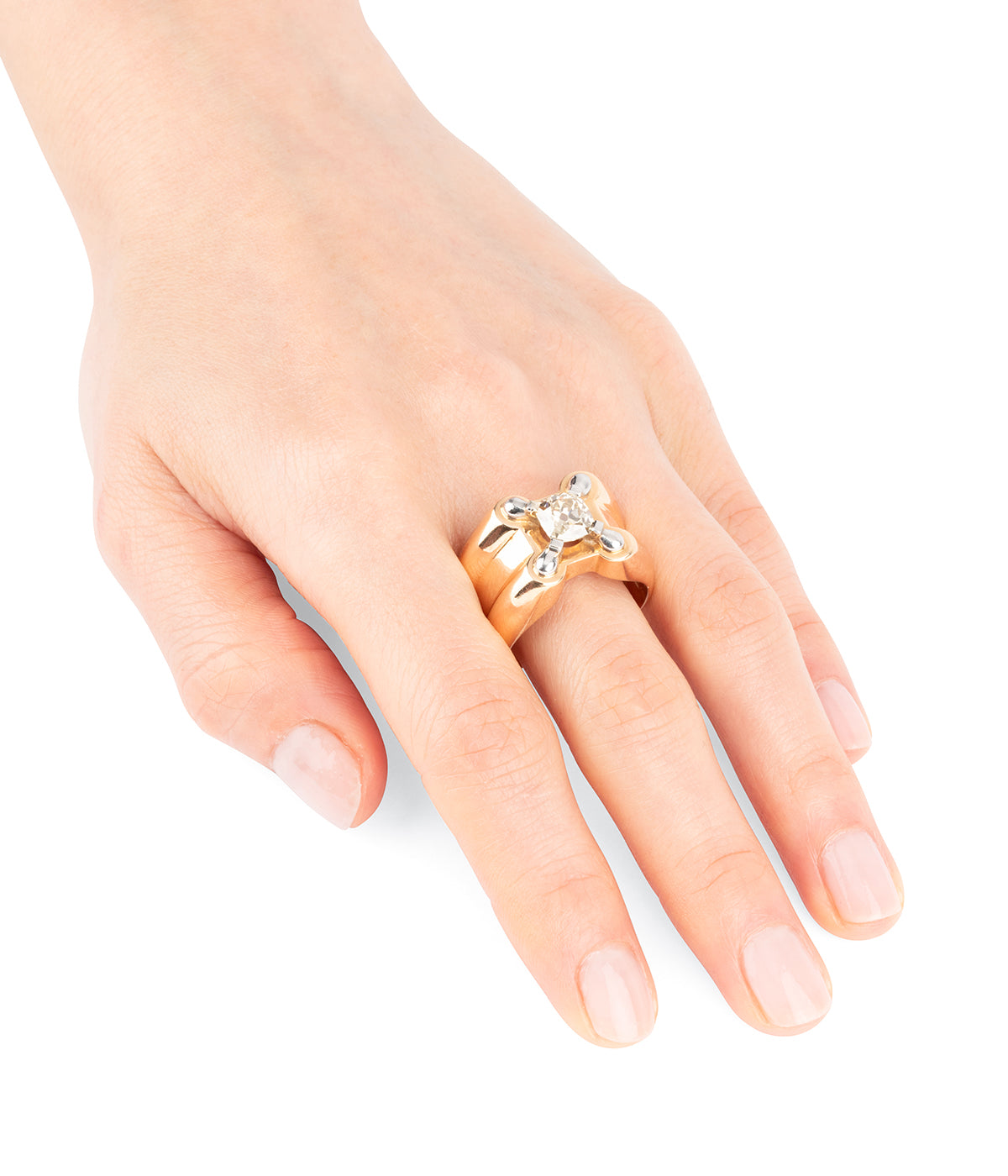 Bague-chevaliere-ancienne-diamant-Driss-Caillou-Paris