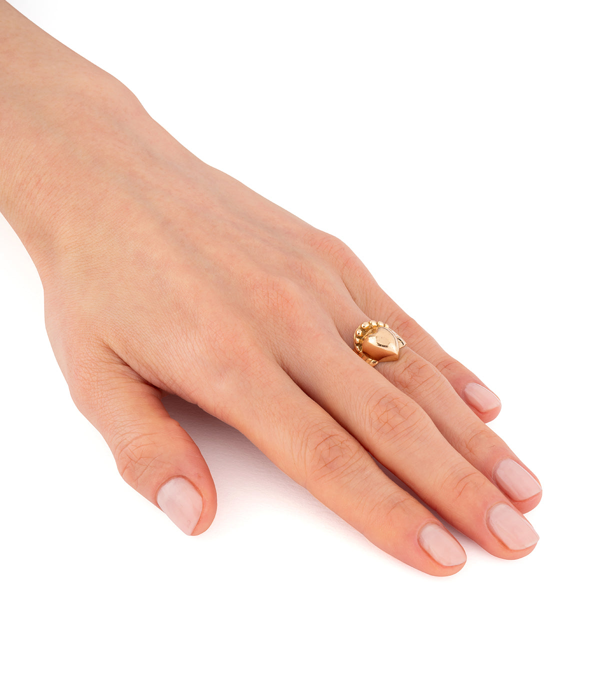 Bague de foi bretagne or rose Bague de foi ancienne "Myrta" - Caillou Paris 