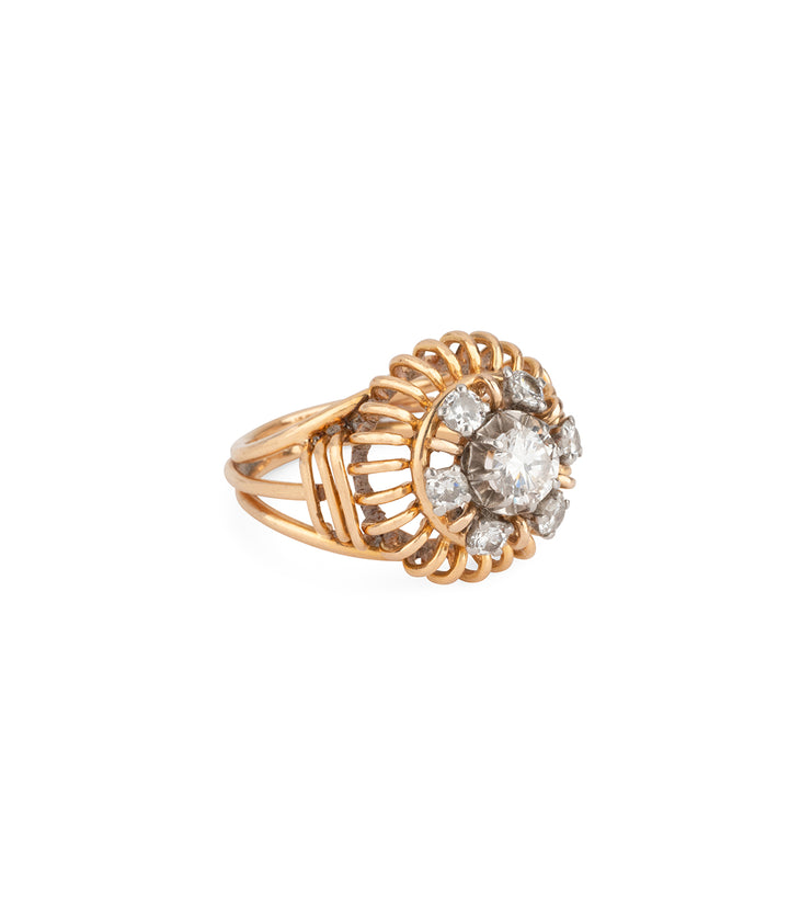 Bague-dome-retro-diamant-or-18k-Pammi-Caillou-Paris