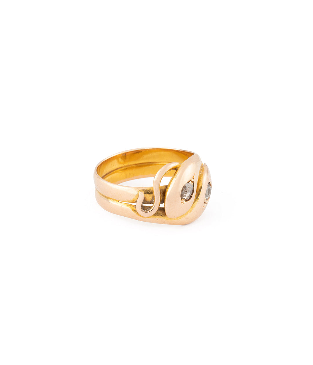 Bague double serpents en or et diamants "Thia" - Caillou Paris