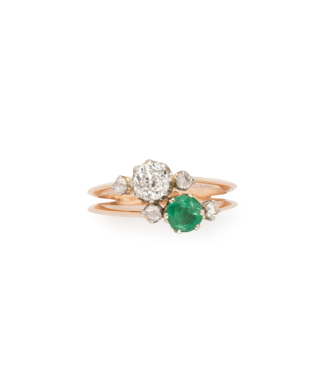 Bague-fiancailles-ancienne-emeraude-diamant-Kika-Caillou-Paris