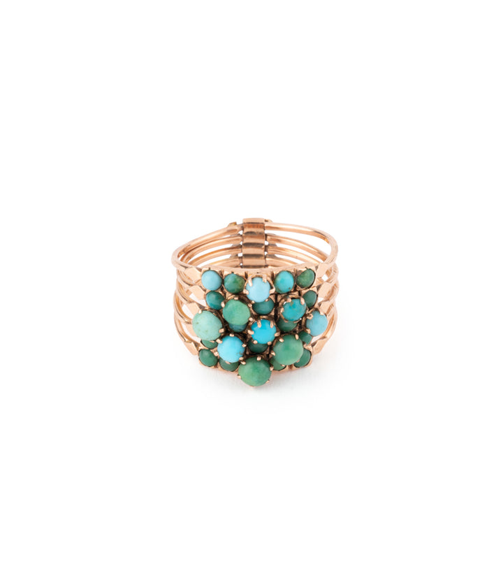 Bague de harem ancienne en turquoise Rai - Caillou Paris