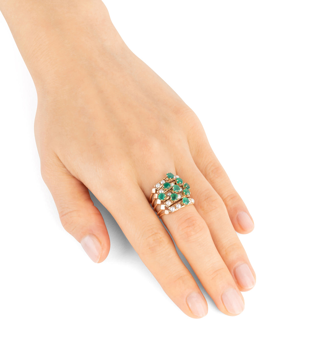 Bague-harem-vintage-perles-chrysoprases-Bonko-Caillou-Paris