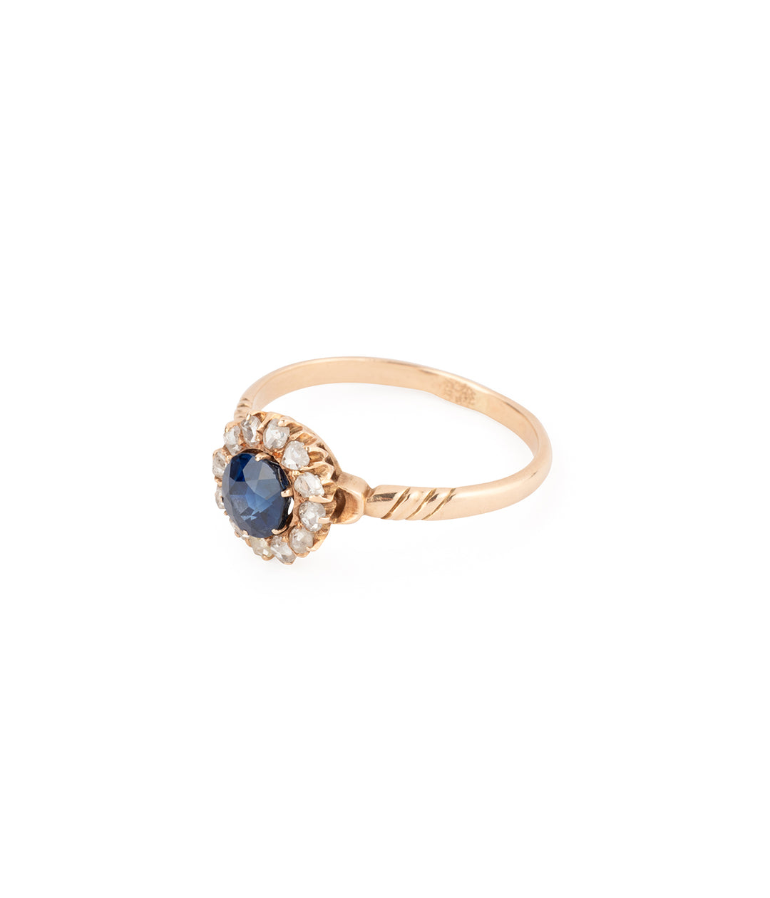 Bague-marguerite-vintage-saphir-diamants-Jodie-Caillou-Paris
