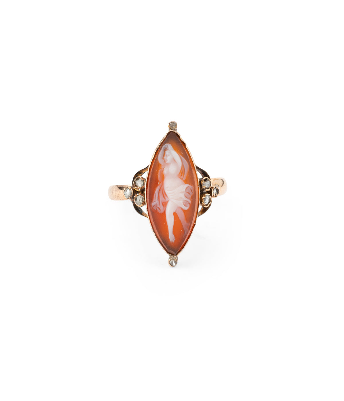 Bague Marquise ancienne camée agate Melva - Caillou Paris