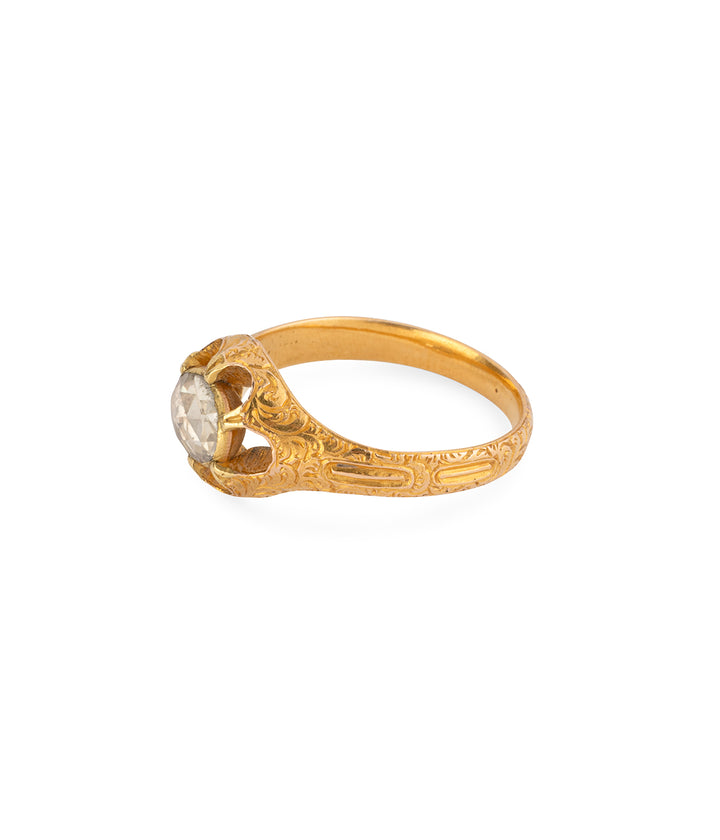 Bague-solitaire-vintage-diamant-Como-Caillou-Paris