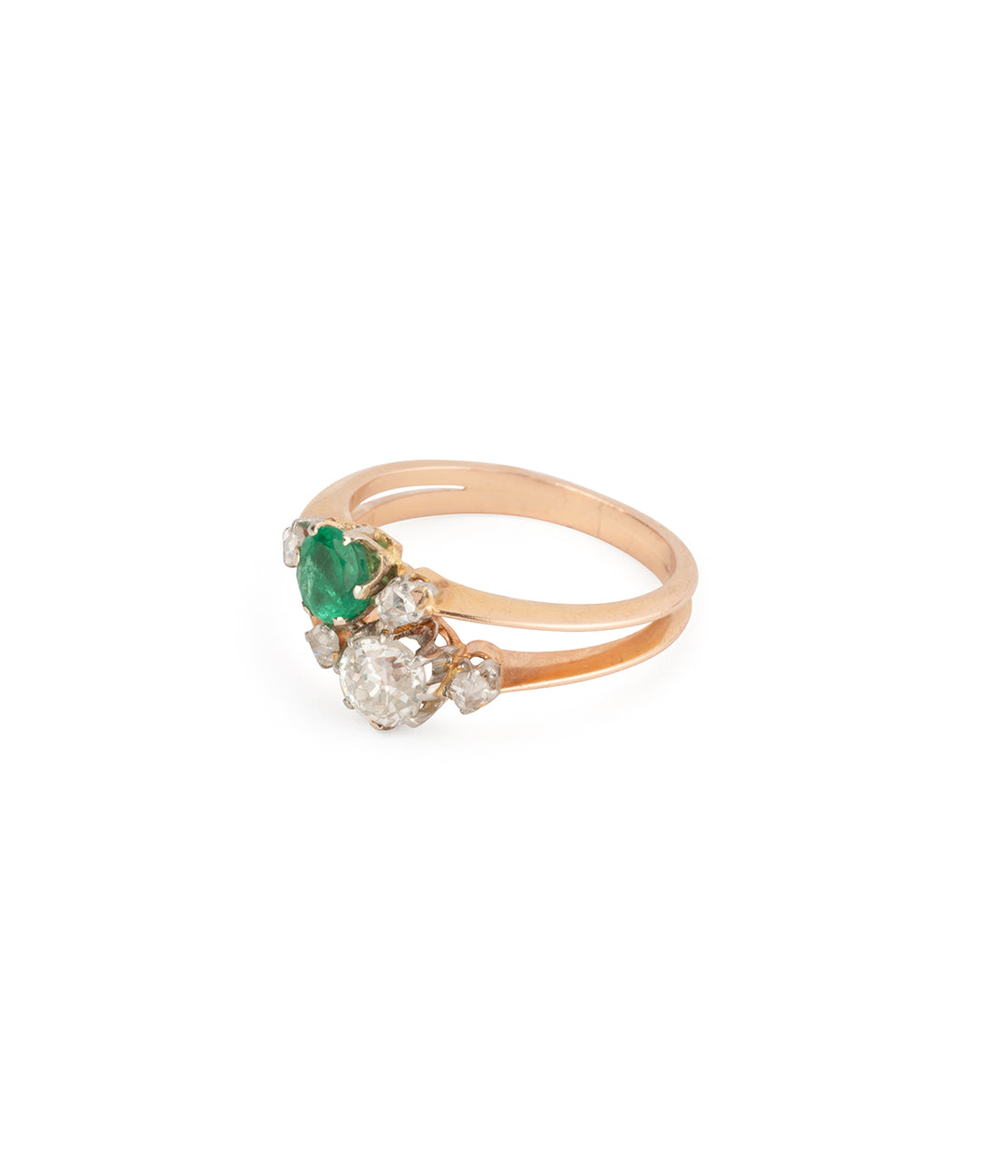 Bague-toi-moi-ancienne-or-rose-diamants-emeraude-Kika-Caillou-Paris