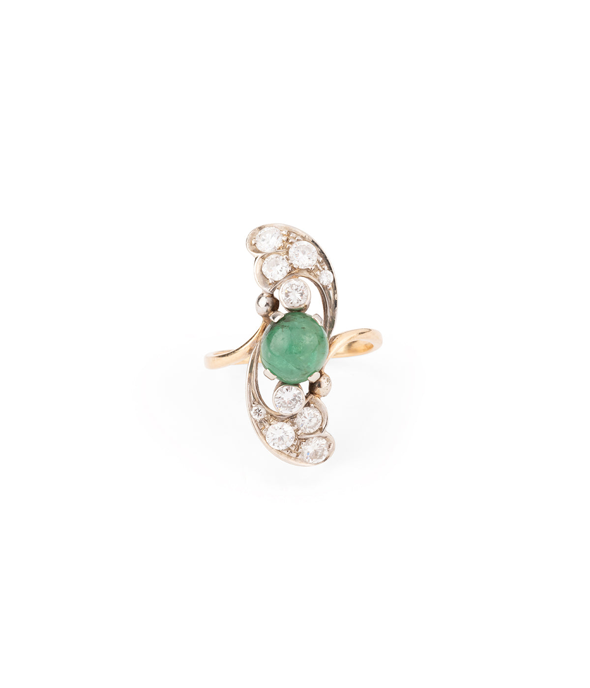 Bague vintage diamants émeraude "Hurko" - Caillou Paris