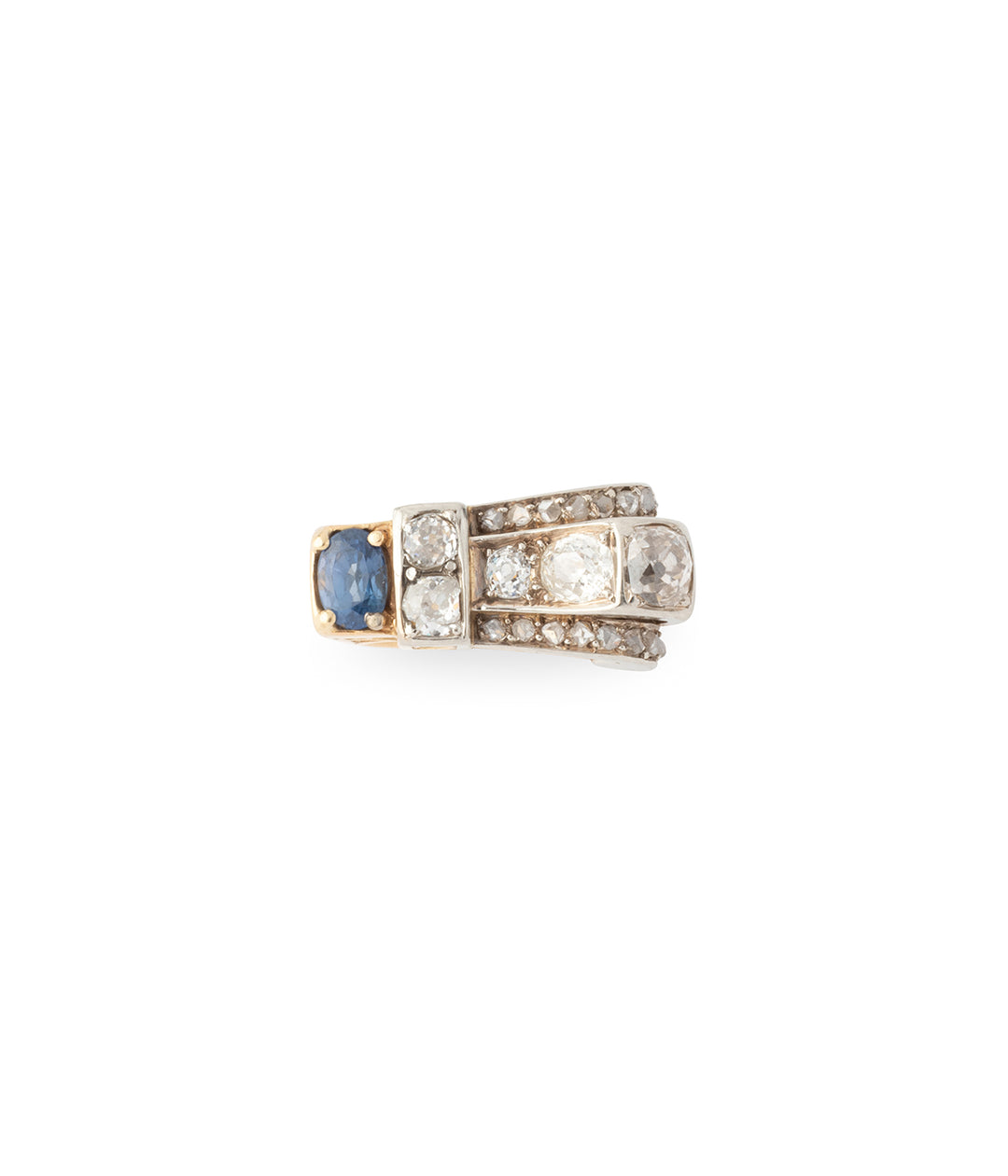Bague-vintage-diamants-saphir-Arev