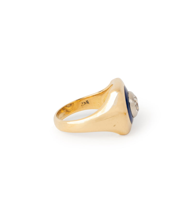 Bague-vintage-email-bleu-diamant-Codie