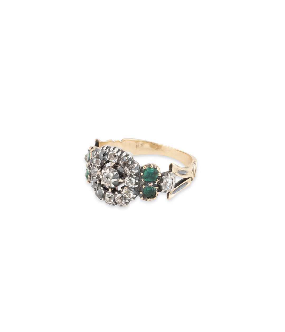 Bague-vintage-emeraudes-diamants-fleur-Danie