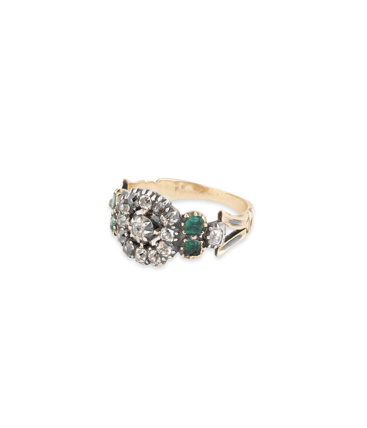 Bague-vintage-emeraudes-diamants-fleur-Danie