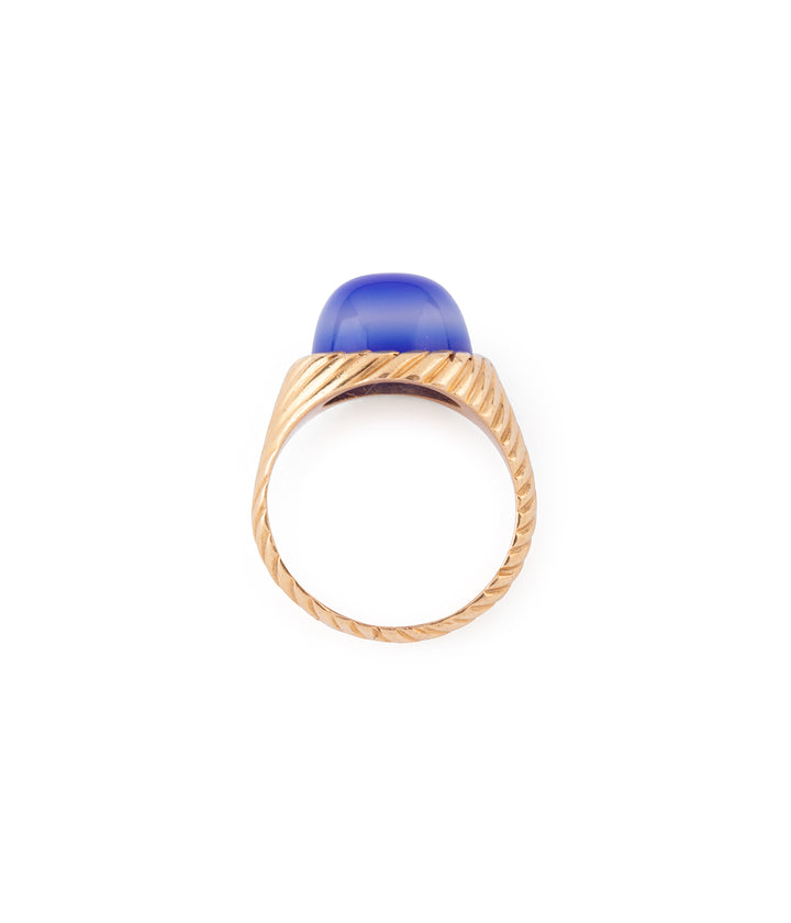 Bague-vintage-or-18-carats-calcedoine-Ofelia-Caillou-Paris
