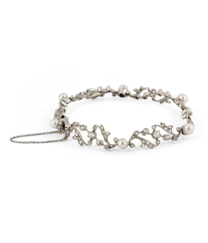 Belle epoque bracelet pearls diamonds Pawl - Caillou Paris