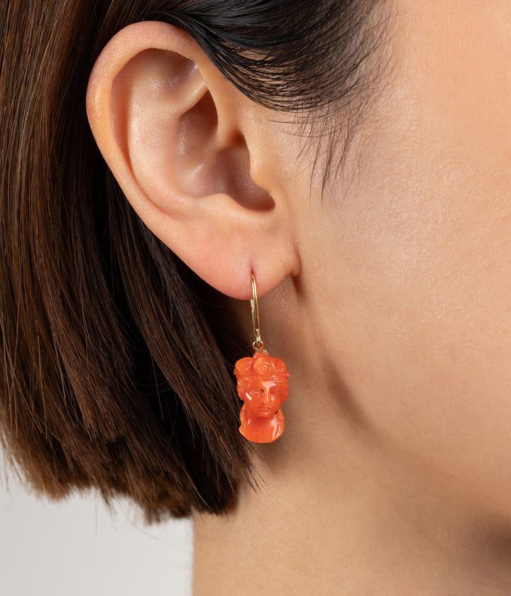 Boucles oreilles anciennes en corail "Irna" - Caillou Paris