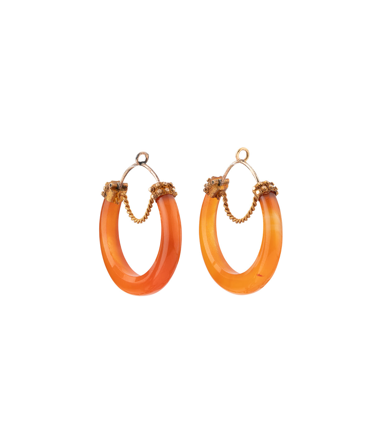 Boucles d'oreilles ancienne en cornaline or 14k "Istan" - Caillou Paris