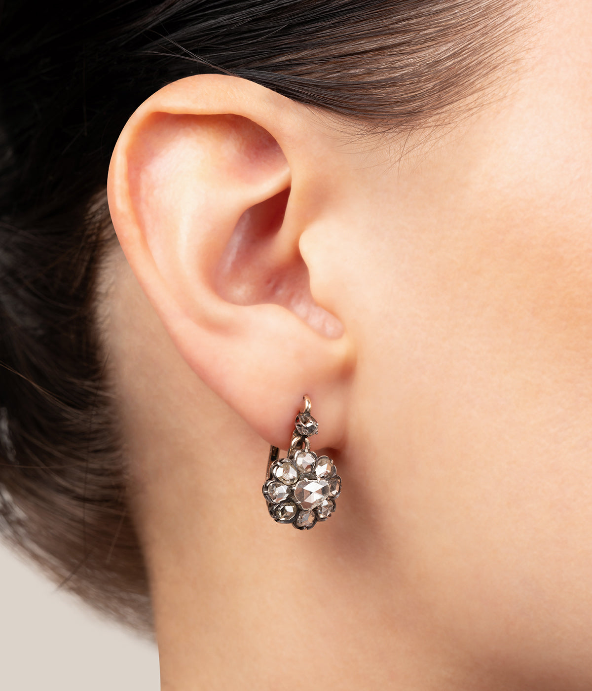 Boucles d'oreilles anciennes en diamants "Robb" - Caillou Paris