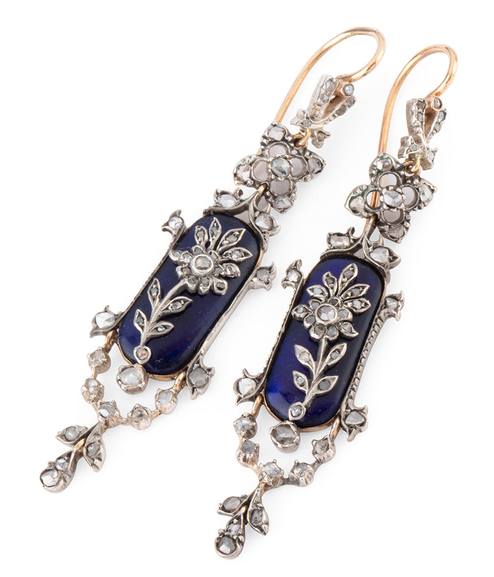 Boucles-oreilles-anciennes-fleurs-diamants-Saria-Caillou-Paris