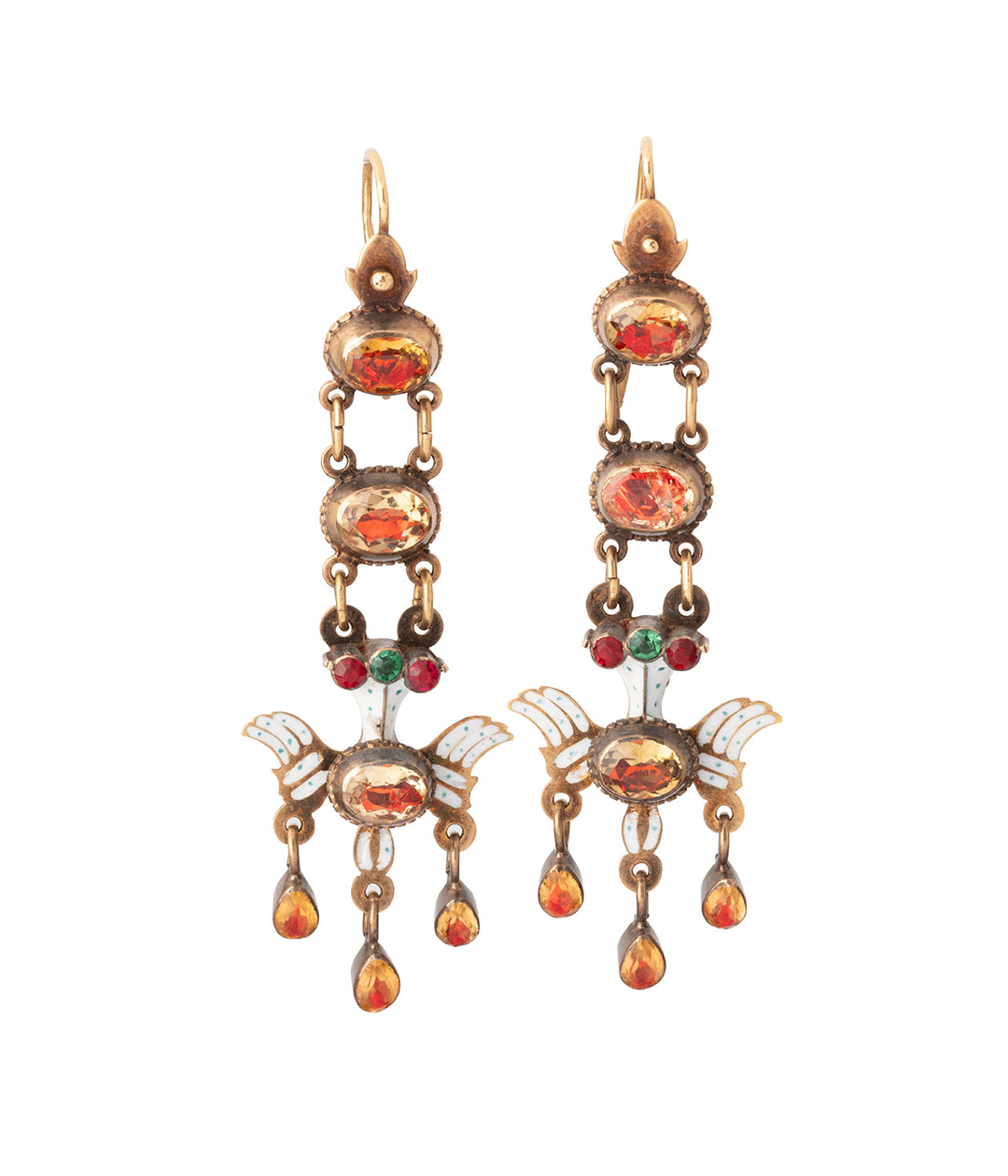 Boucles d'oreilles anciennes Saint-Esprit d'Aurillac en citrine "Arna" - Caillou Paris