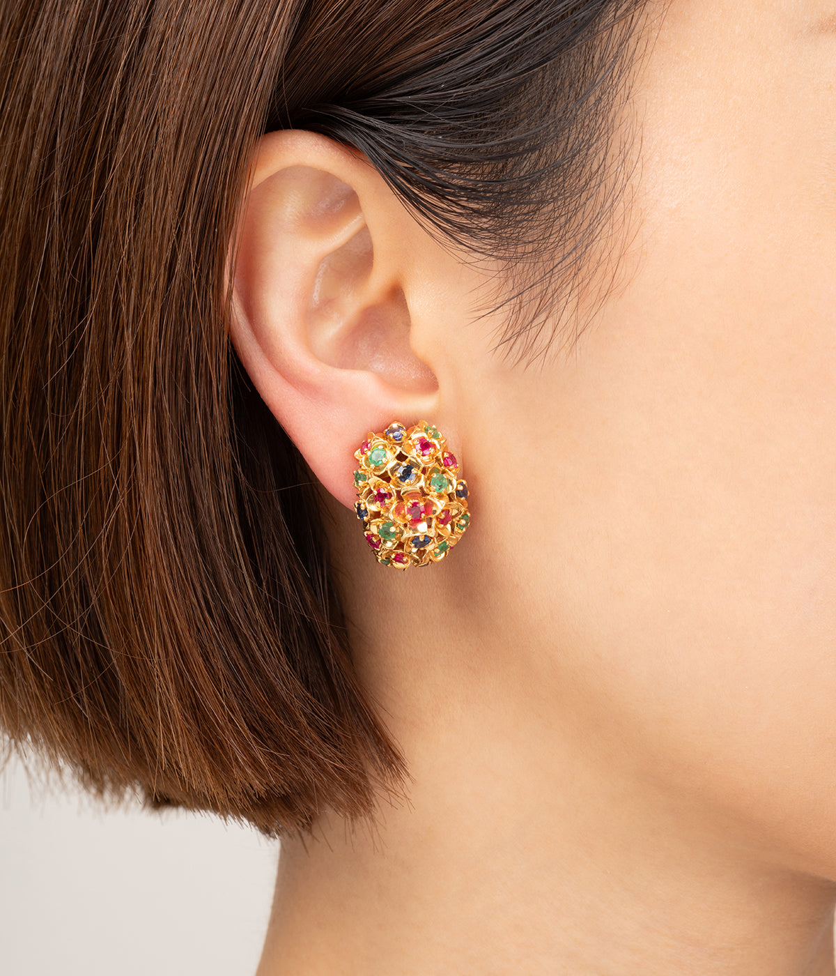 Boucles d'oreilles clip Tutti Frutti vintage "Kaat" - Caillou Paris