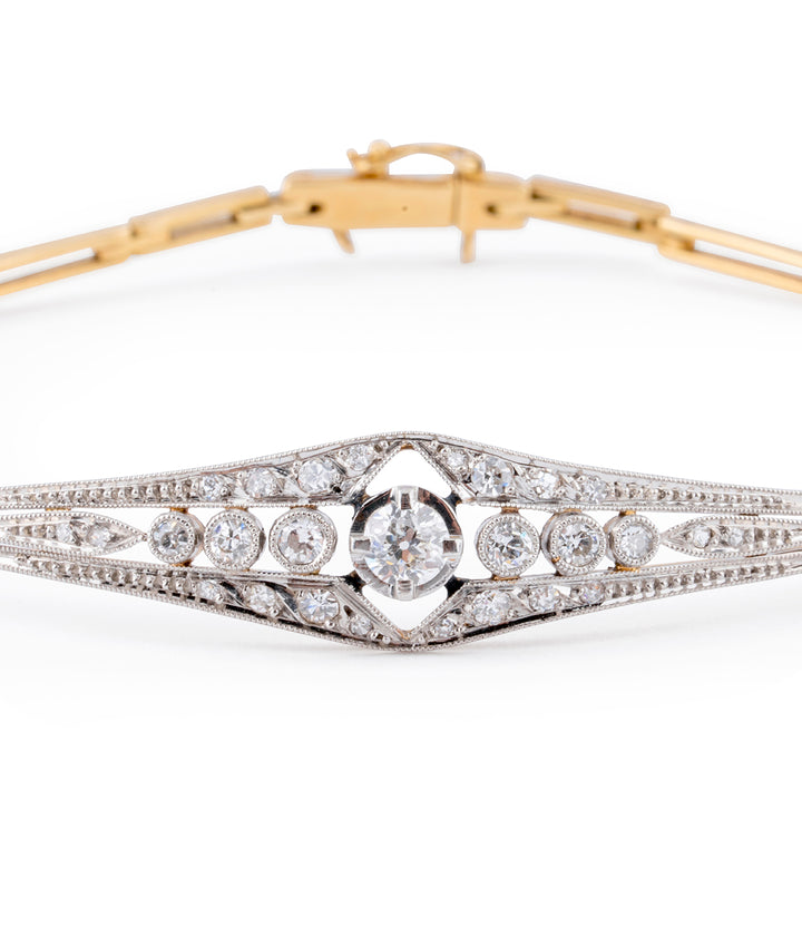 Bracelet ancien diamants "Ive" gros plan - Caillou Paris