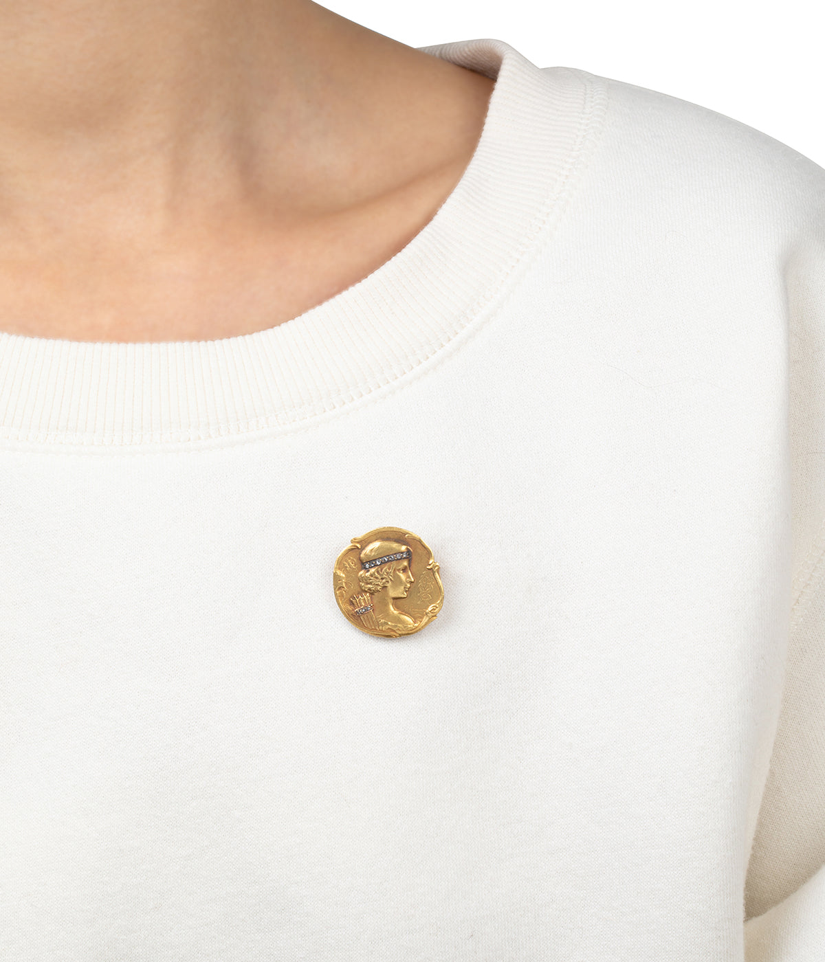 Broche-Art-nouveau-Amour-avec-fleches-signee-Felix-Rasumny-Caillou-Paris