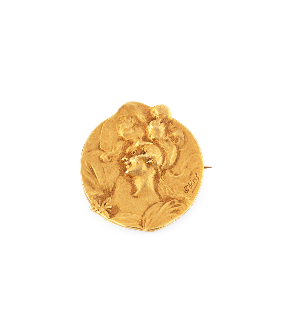 Broche-Art-nouveau-or-Jules-Cheret-Vyasa-Caillou-Paris