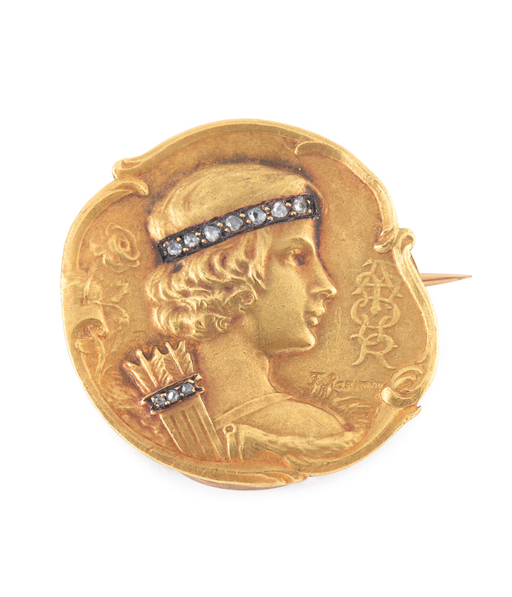 Broche-Art-nouveau-or-diamants-Felix-Rasumny-Caillou-Paris