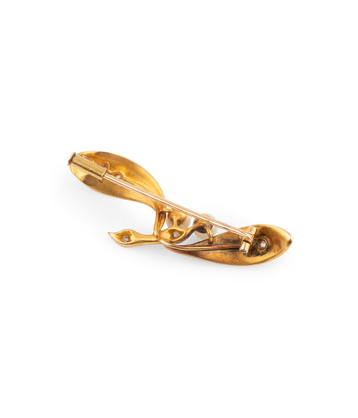 Broche-ancienne-or-18k-perle-diamant-Erno