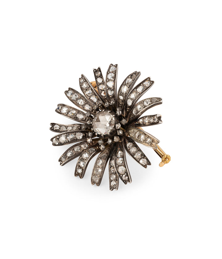 Broche-fleur-diamants-taille-rose-fin-19eme-siecle-Conny-Caillou-Paris