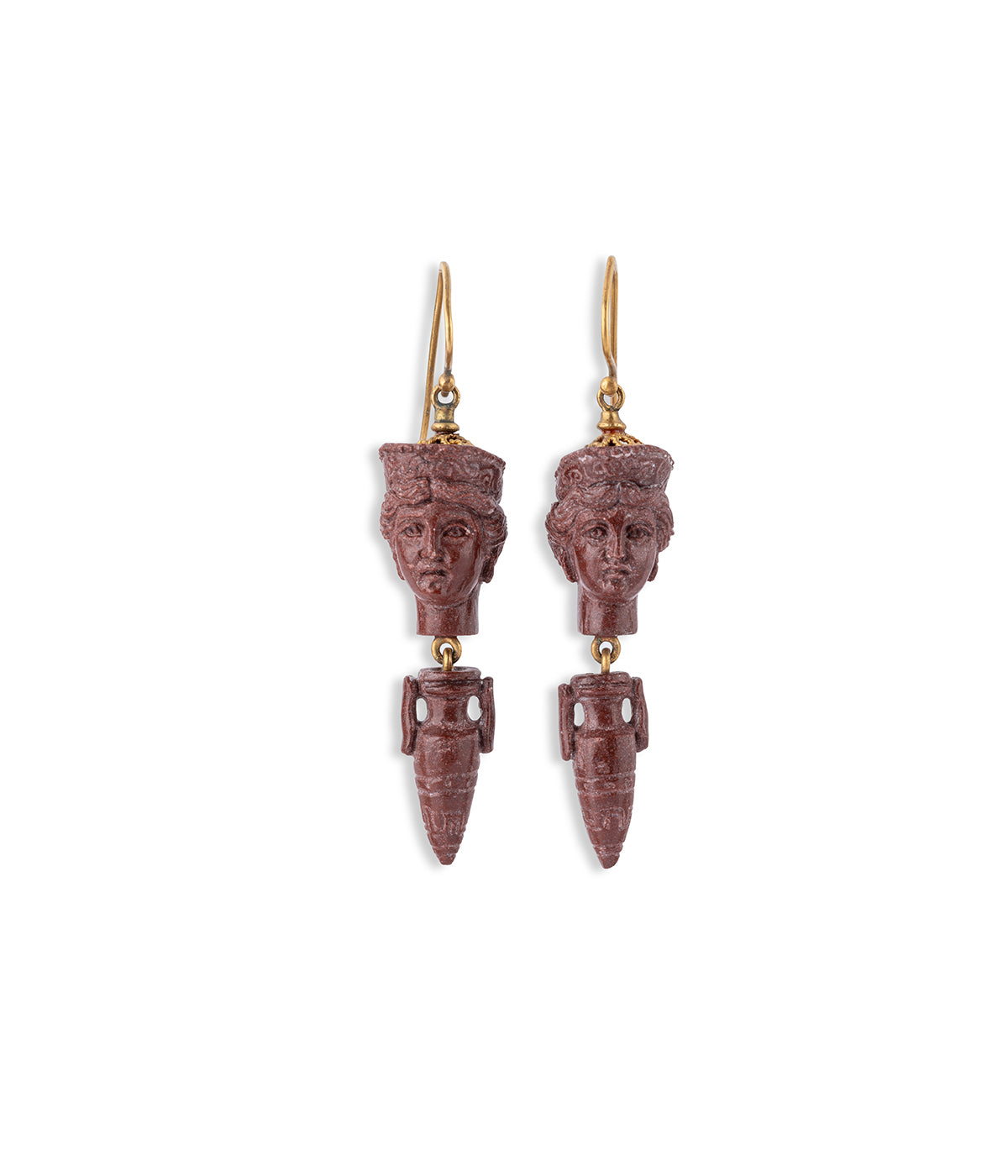 Caillou Paris - Boucles d'oreilles anciennes pierre de lave "Gallu"