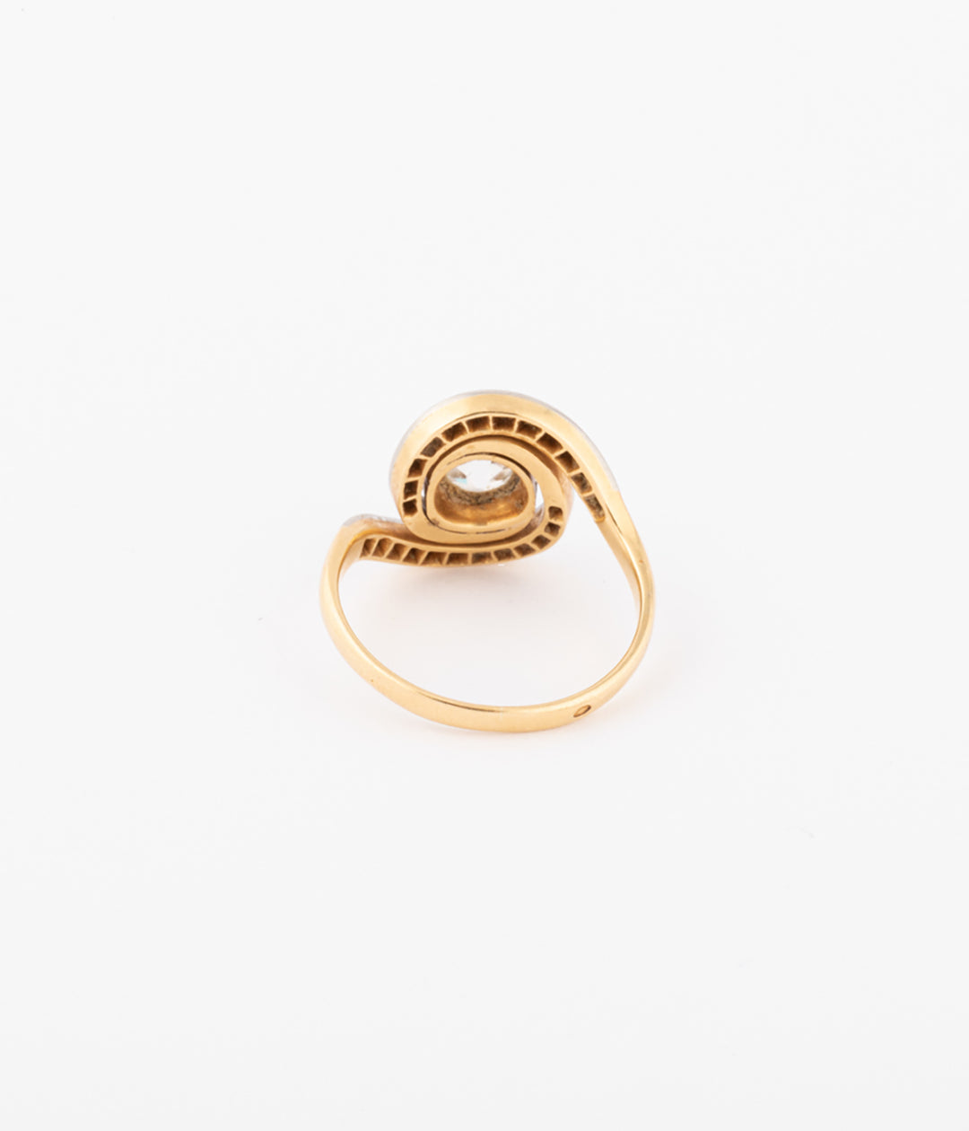 antique diamond swirl ring Gezan dos - Caillou Paris