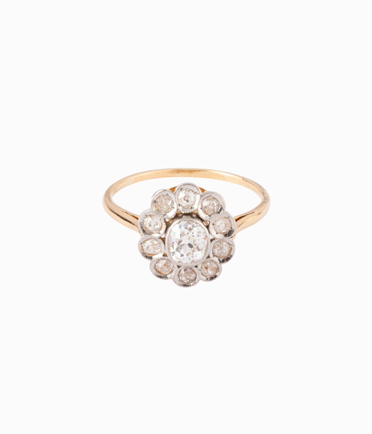 Bague marguerite ancienne diamant Bimal - Caillou Paris