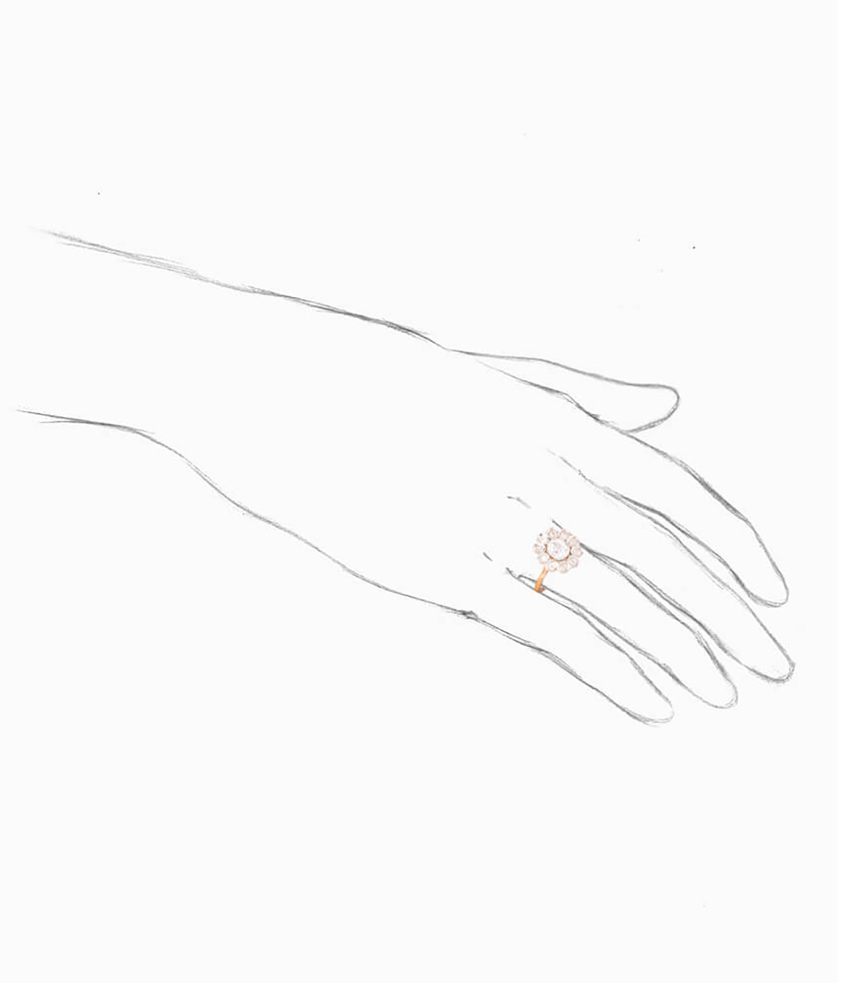 Bague marguerite ancienne diamant Bimal porter - Caillou Paris