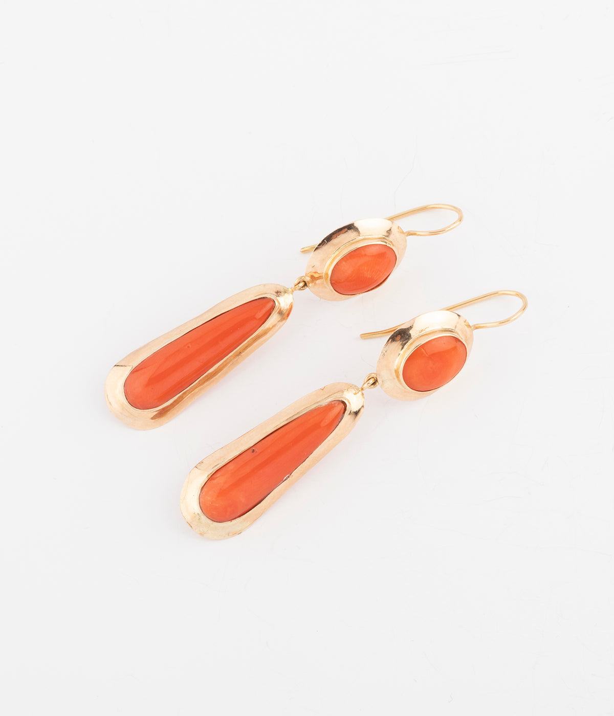 Boucles d'oreilles anciennes corail Ichai - Caillou Paris