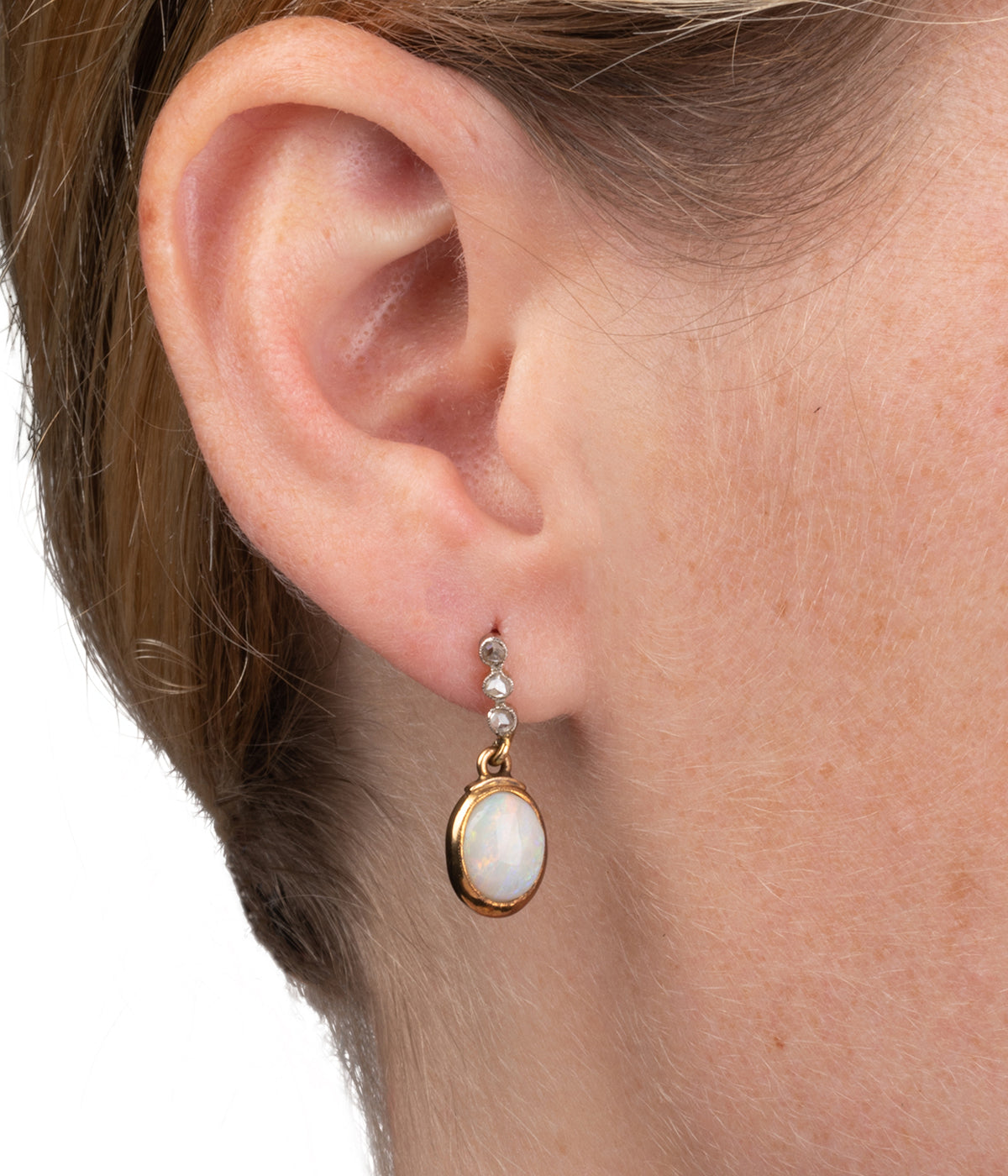 Antique opals and diamonds earrings Oalia - Caillou Paris
