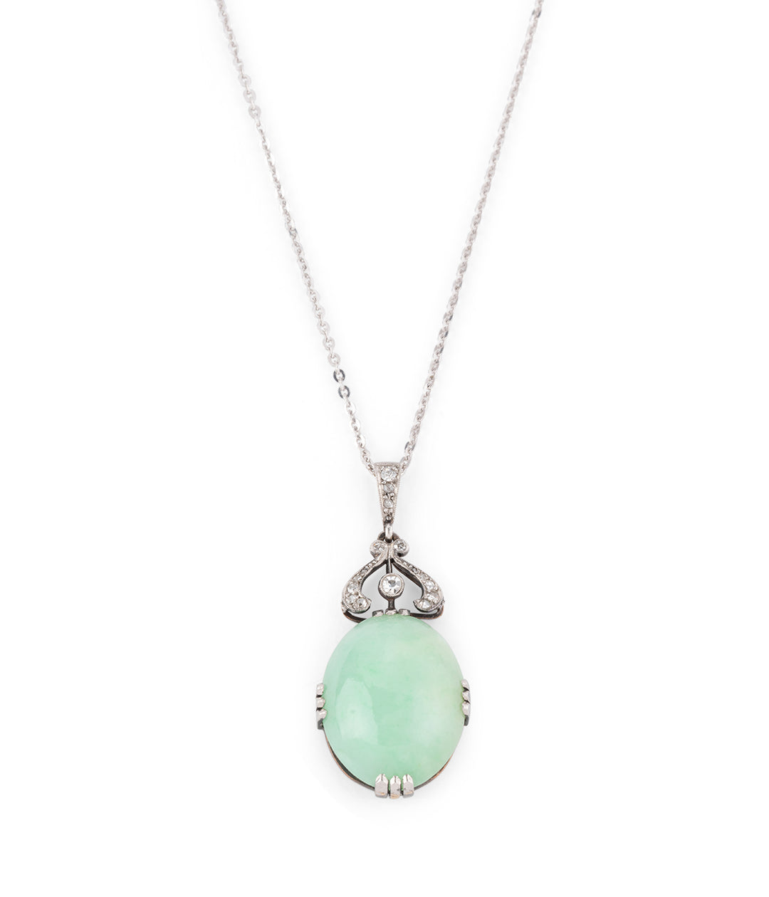 Collier ancien en jade et diamants "Pela" - Caillou Paris