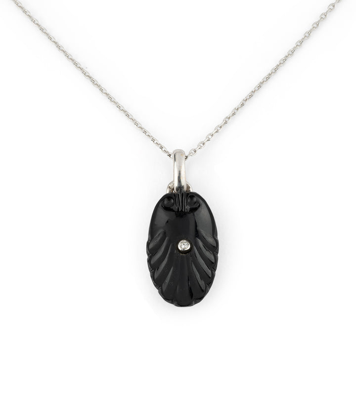 Collier ancien onyx coquillage Petula - Caillou Paris