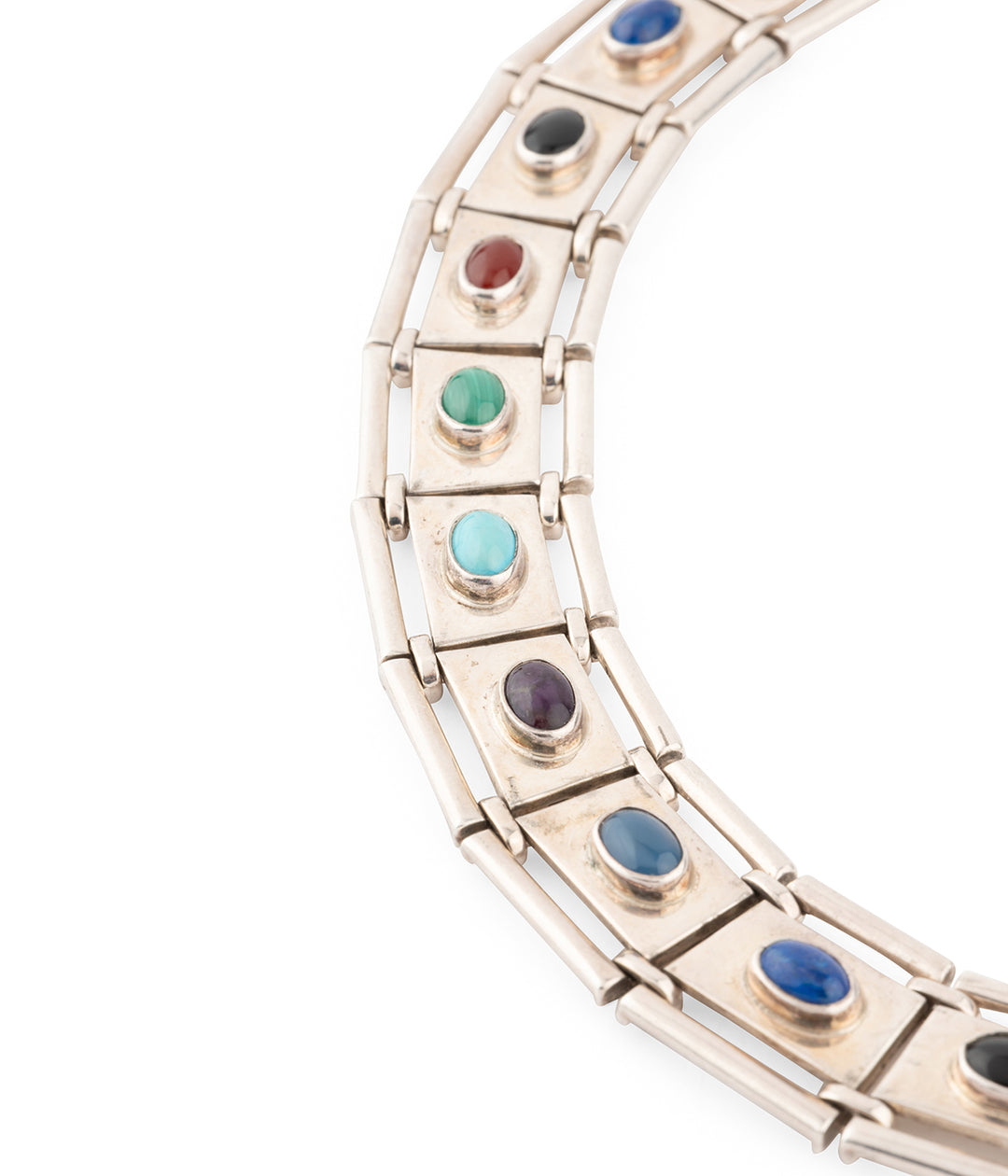 Collier-argent-pierres-dures-origine-mexicaine-Sahak-Caillou-Paris